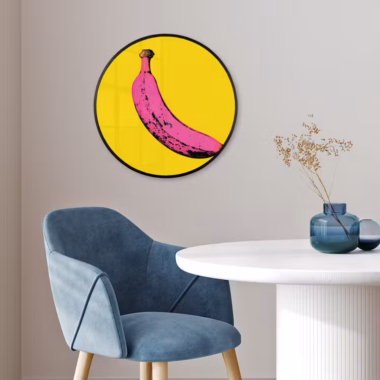 Banaan - Grafisch - Geel Fotolijst rond zonder passe partout klein -sfeer2