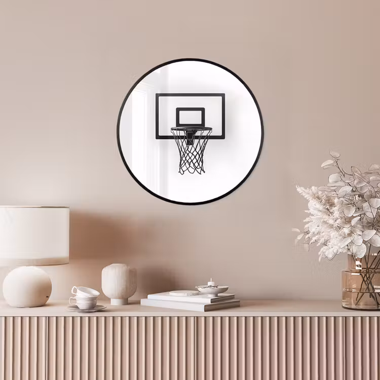 Basketbalbord - Minimalistisch - Zwart Fotolijst rond zonder passe partout klein -sfeer3