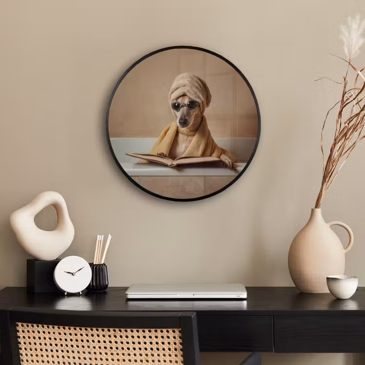 Bad - Hond - Boek - Zonnebril Fotolijst rond zonder passe partout klein -sfeer1