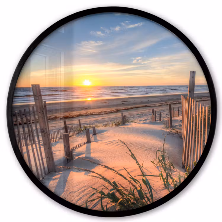 Strand - Zee - Duin - Zonsondergang - Landschap Fotolijst rond zonder passe partout klein -3d