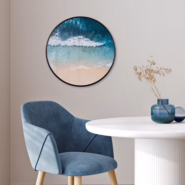 Strand - Zee - Golven - Natuur - Blauw Fotolijst rond zonder passe partout klein -sfeer2