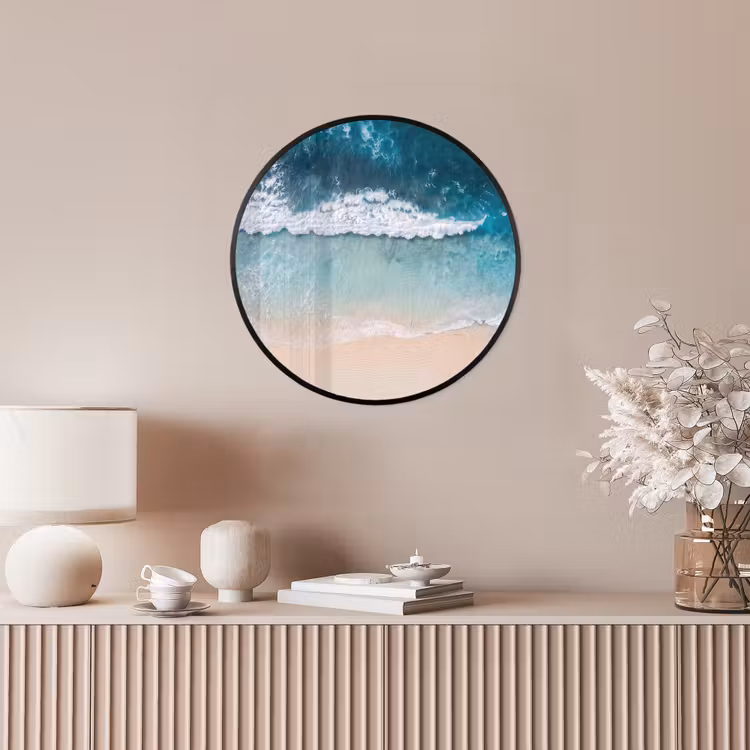 Strand - Zee - Golven - Natuur - Blauw Fotolijst rond zonder passe partout klein -sfeer3