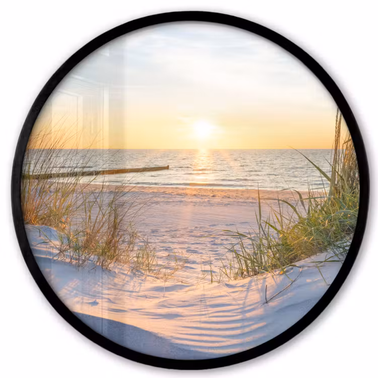 Strand - Zon - Duin - Gras - Zand - Horizon Fotolijst rond zonder passe partout klein -3d