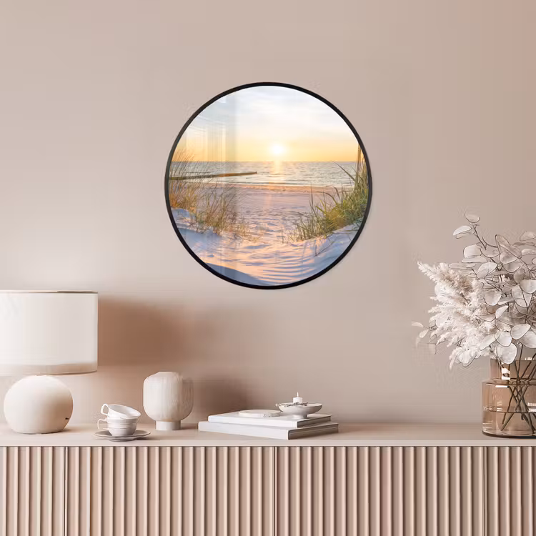 Strand - Zon - Duin - Gras - Zand - Horizon Fotolijst rond zonder passe partout klein -sfeer3