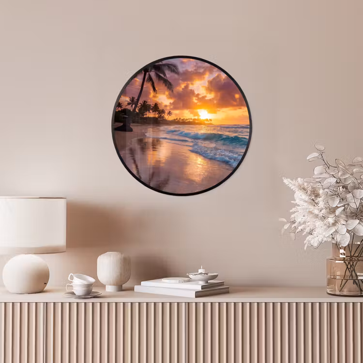 Strand - Zonsopgang - Tropisch - Natuur - Oranje Fotolijst rond zonder passe partout klein -sfeer3