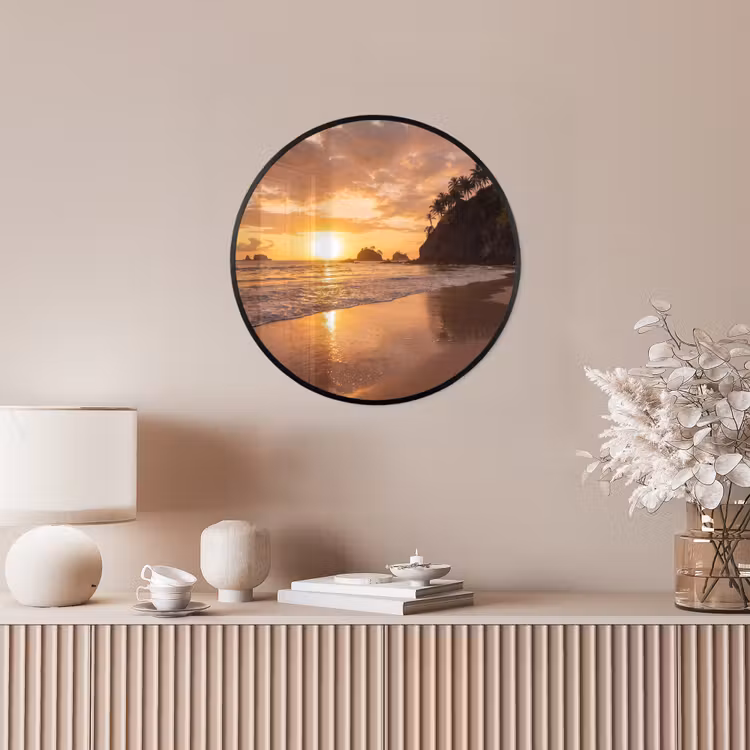 Strand - Zonsondergang - Natuur - Tropisch - Oranje Fotolijst rond zonder passe partout klein -sfeer3