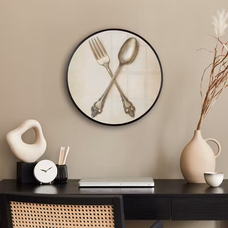 Beige - Vintage - Bestek Fotolijst rond zonder passe partout klein -sfeer1