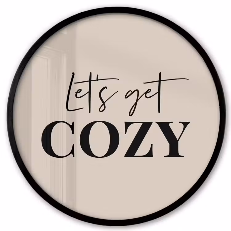 Beige - Winter - Quote - Cozy Fotolijst rond zonder passe partout klein -3d