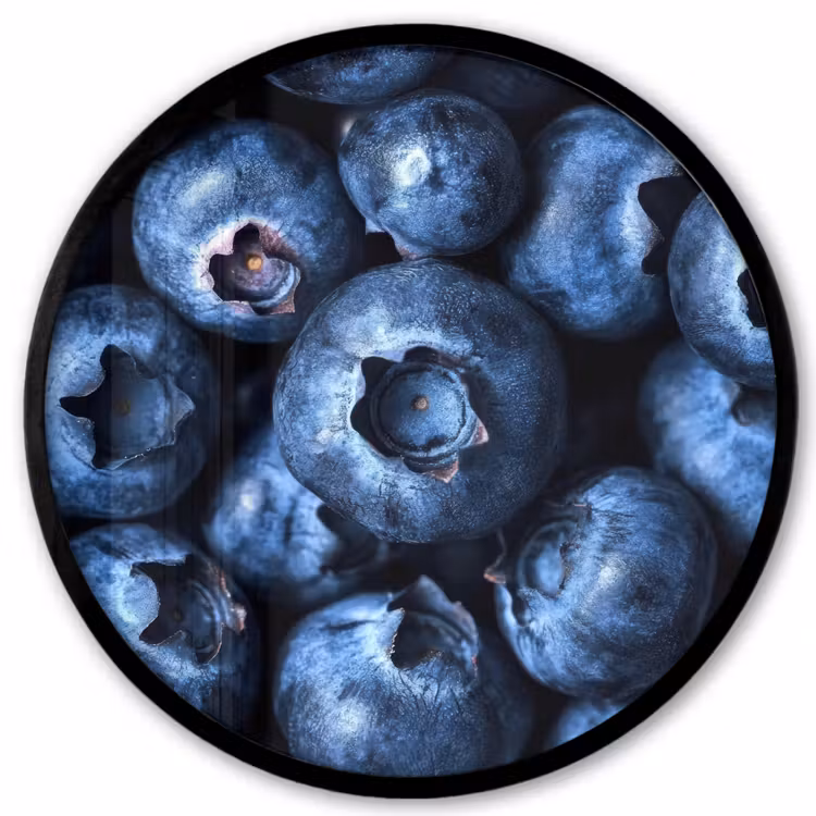 Bessen - Blauw - Fruit Fotolijst rond zonder passe partout klein -3d