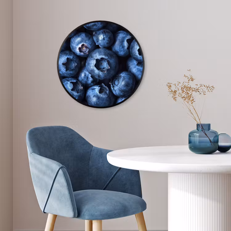 Bessen - Blauw - Fruit Fotolijst rond zonder passe partout klein -sfeer2