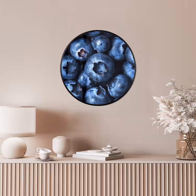 Bessen - Blauw - Fruit Fotolijst rond zonder passe partout klein -sfeer3