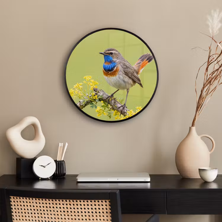 Vogel - Tak - Natuur - Kleurrijk Fotolijst rond zonder passe partout klein -sfeer1