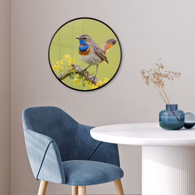Vogel - Tak - Natuur - Kleurrijk Fotolijst rond zonder passe partout klein -sfeer2
