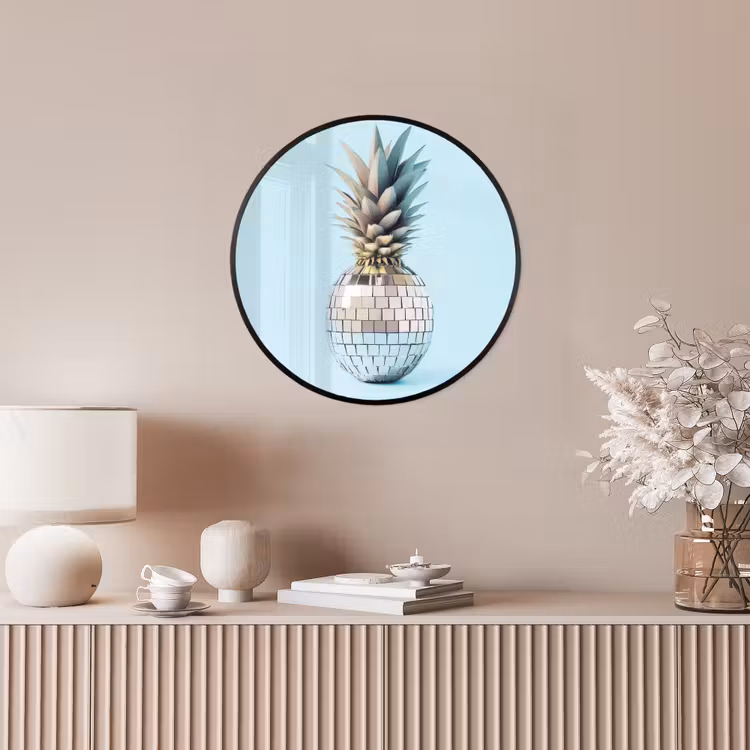 Blauw - Ananas - Disco - Discobal Fotolijst rond zonder passe partout klein -sfeer3