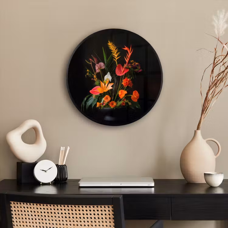 Schaal - Boeket - Bloemen Fotolijst rond zonder passe partout klein -sfeer1