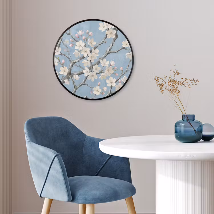 Takken - Kersenbloesem - Blauw Fotolijst rond zonder passe partout klein -sfeer2