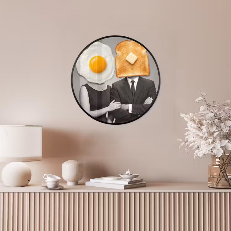 Ontbijt - Koppel - Ei - Brood Fotolijst rond zonder passe partout klein -sfeer3