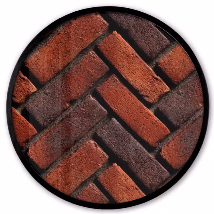 Bakstenen - Visgraat - Structuur - Roodbruin Fotolijst rond zonder passe partout klein 856 -3d