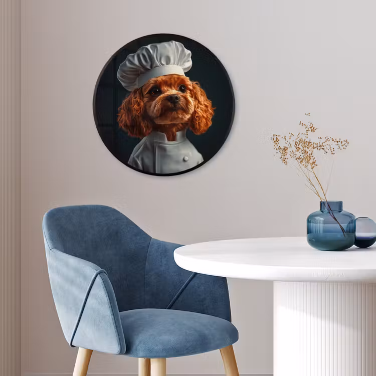 Bruin - Kok - Hondje Fotolijst rond zonder passe partout klein -sfeer2