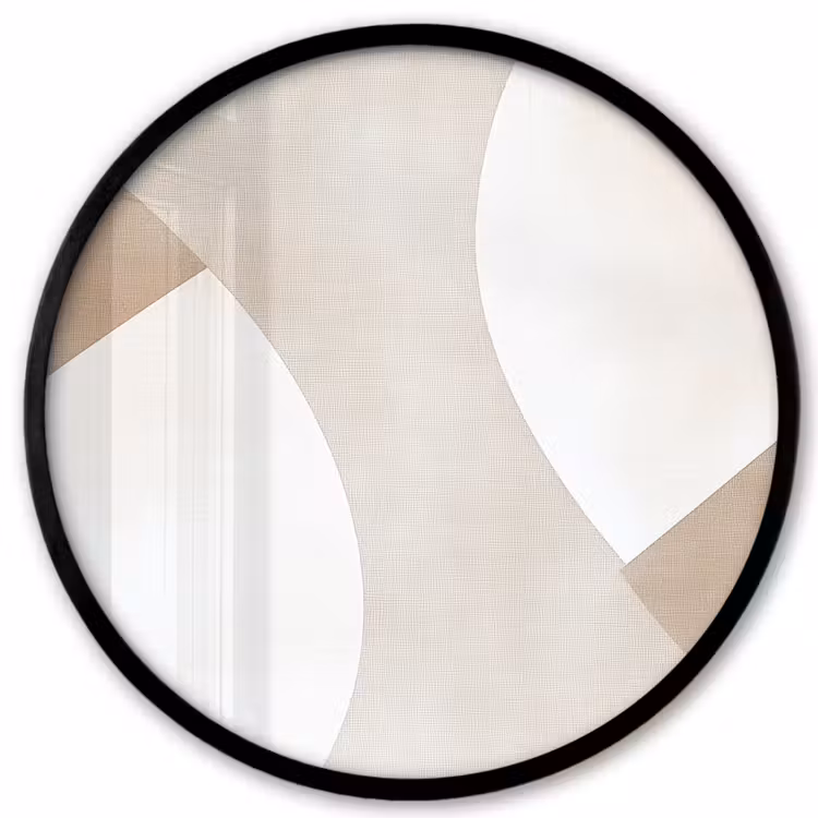 Bruin - Japandi - Abstract Fotolijst rond zonder passe partout klein -3d