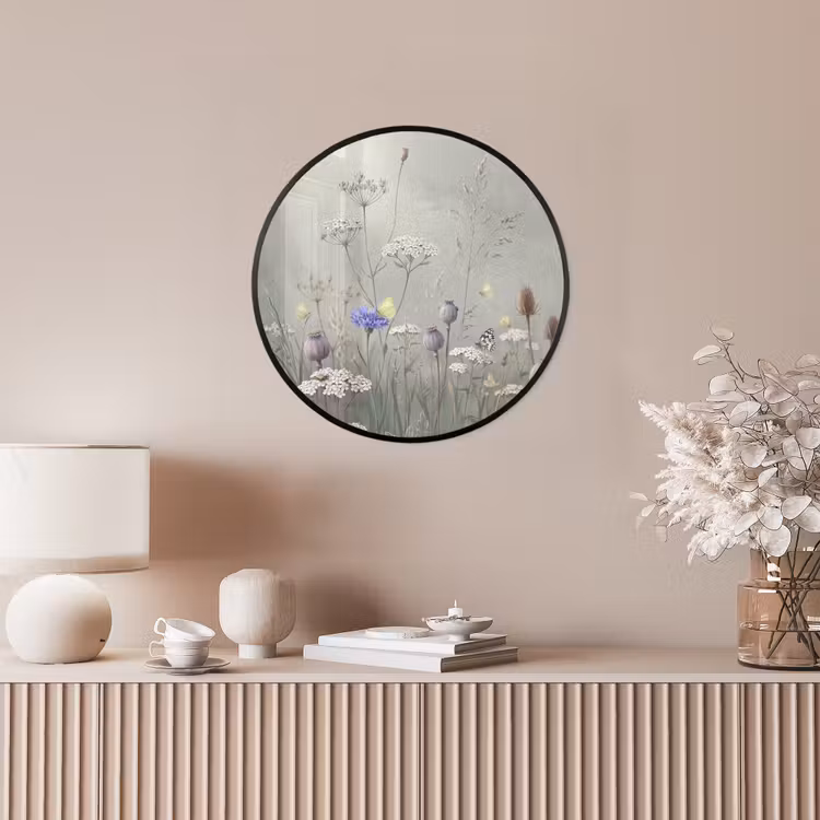 Vlinders - Wildbloemen - Illustratie - Kleurrijk Fotolijst rond zonder passe partout klein -sfeer3