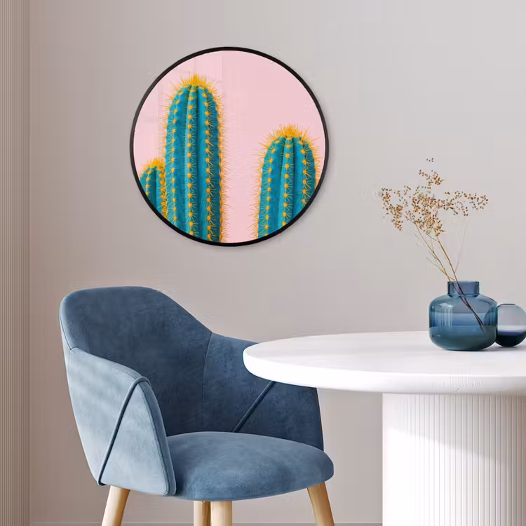 Cactussen - Modern - Pastel Fotolijst rond zonder passe partout klein -sfeer2