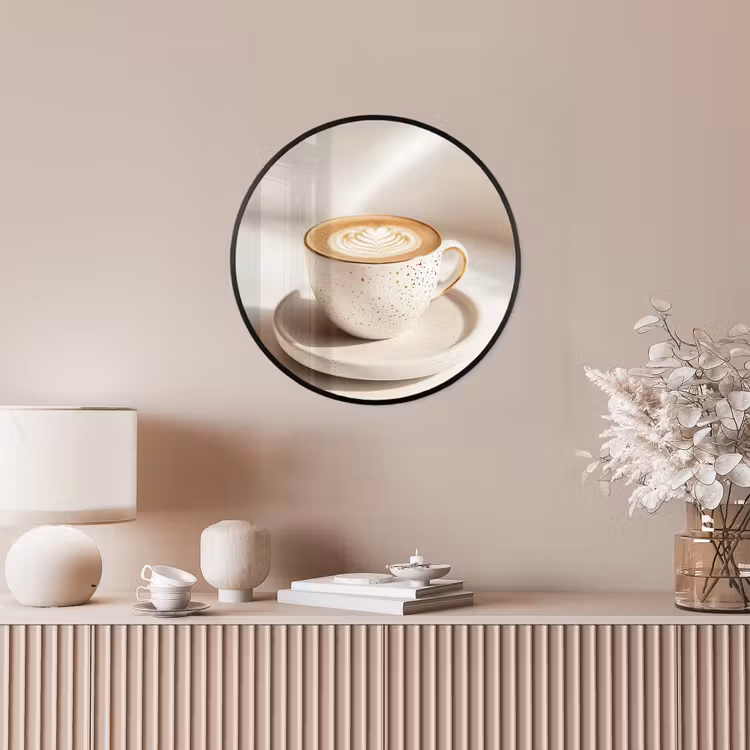 Cappuccino - Schuim - Schotel - Beige Fotolijst rond zonder passe partout klein -sfeer3