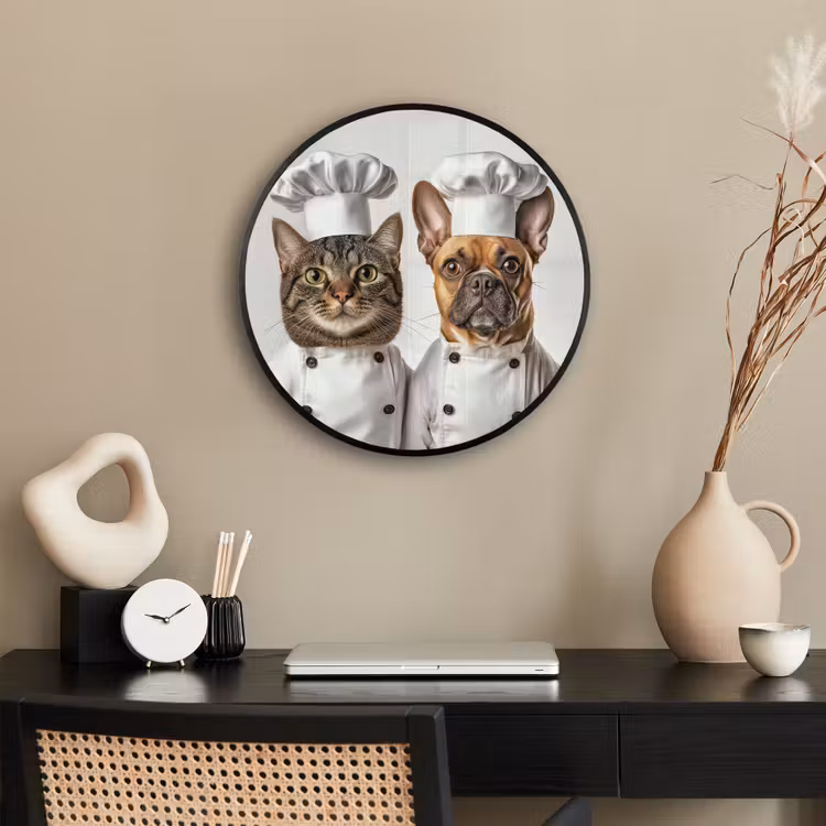 Kat - Hond - Kokskleding Fotolijst rond zonder passe partout klein -sfeer1