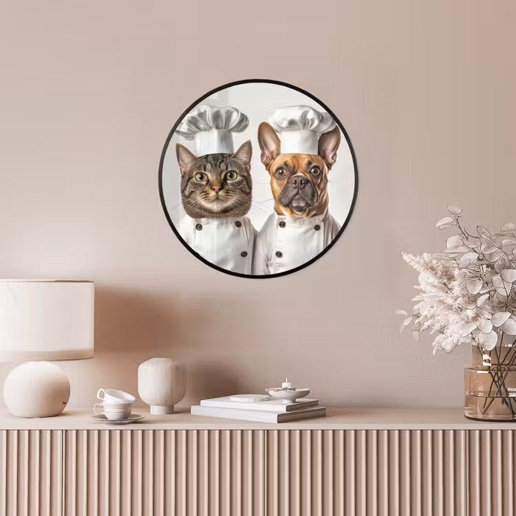 Kat - Hond - Kokskleding Fotolijst rond zonder passe partout klein -sfeer3
