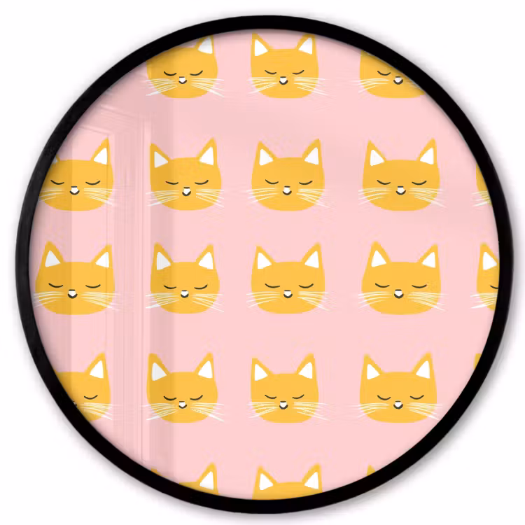 Katten - Patroon - Roze Fotolijst rond zonder passe partout klein 856 -3d