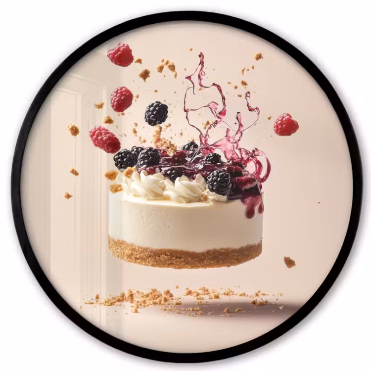 Cheesecake - Eten - Roze - Taart Fotolijst rond zonder passe partout klein -3d