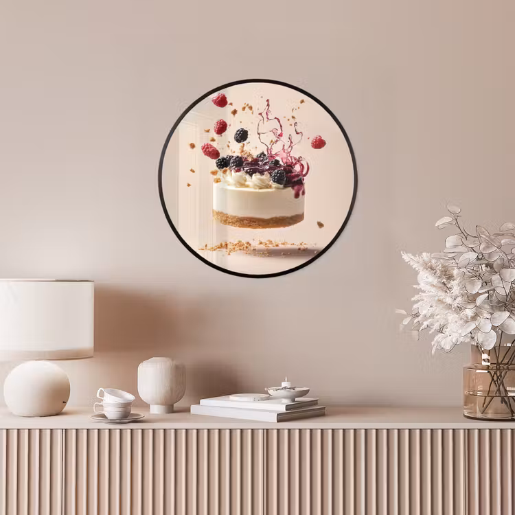 Cheesecake - Eten - Roze - Taart Fotolijst rond zonder passe partout klein -sfeer3