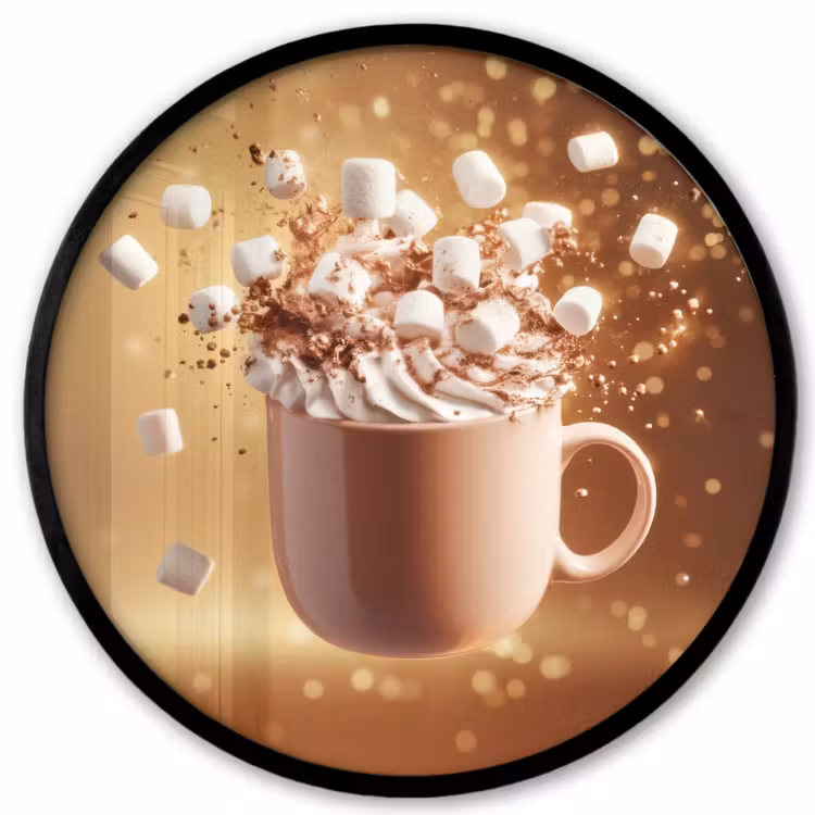 Chocomelk - Drinken - Warm - Bruin Fotolijst rond zonder passe partout klein -3d