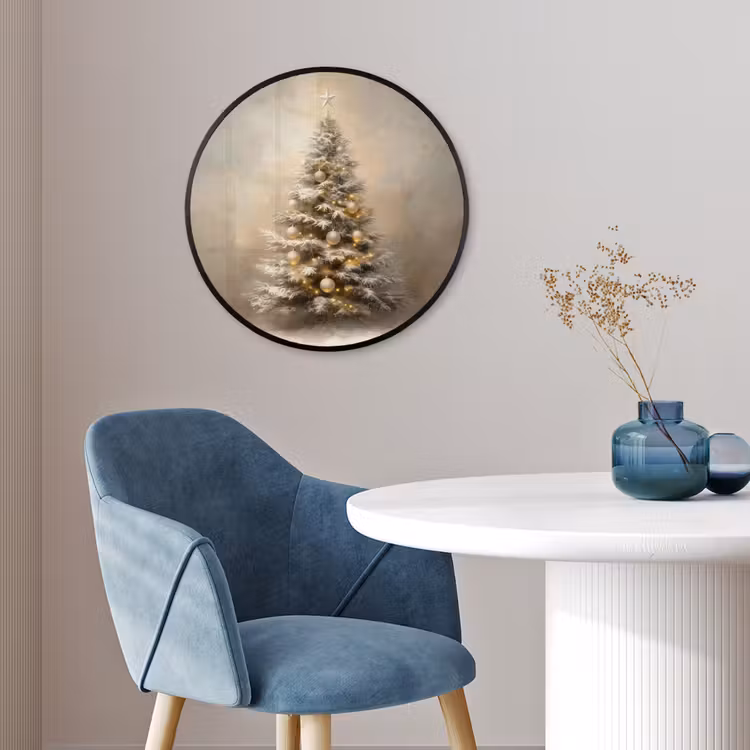 Kerst - kerstboom - Sneeuw - Art Fotolijst rond zonder passe partout klein -sfeer2