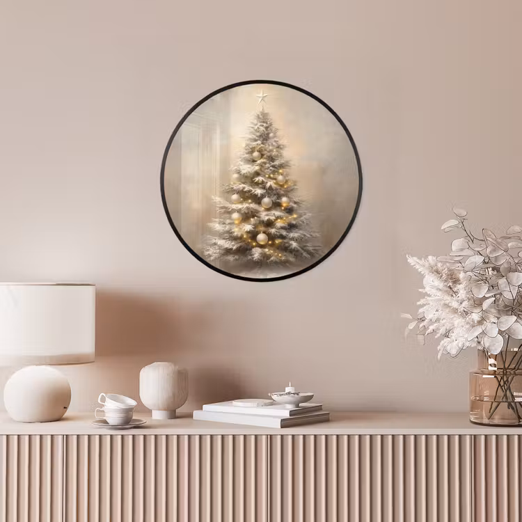 Kerst - kerstboom - Sneeuw - Art Fotolijst rond zonder passe partout klein -sfeer3