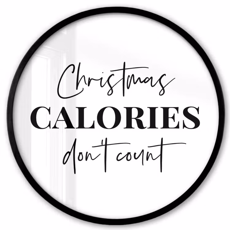 Kerst quote - Winter - Christmas calories - Wit Fotolijst rond zonder passe partout klein -3d