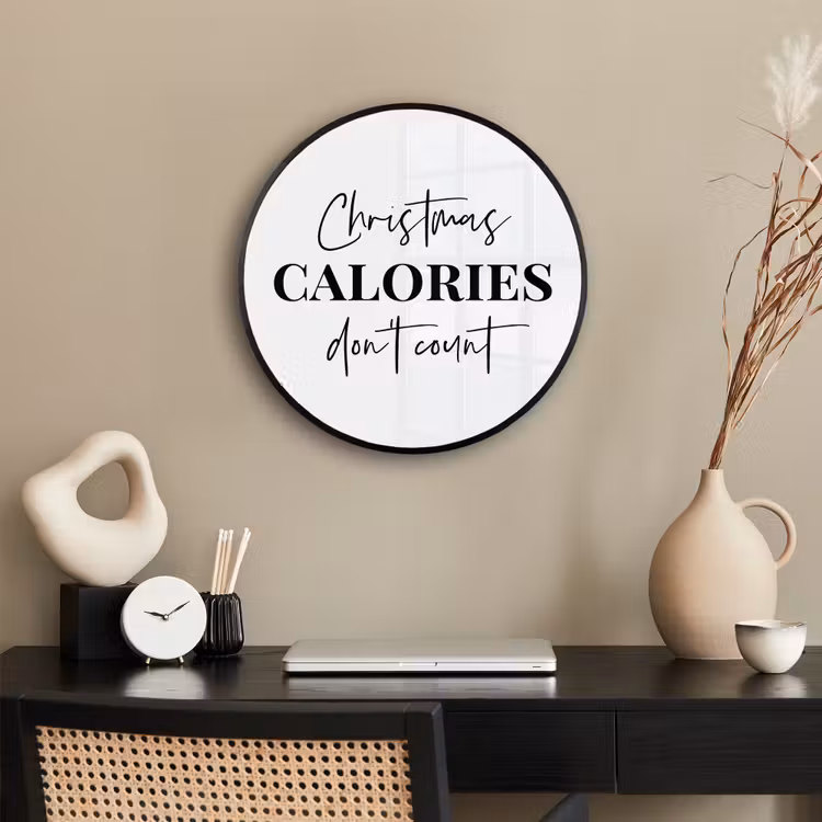 Kerst quote - Winter - Christmas calories - Wit Fotolijst rond zonder passe partout klein -sfeer1