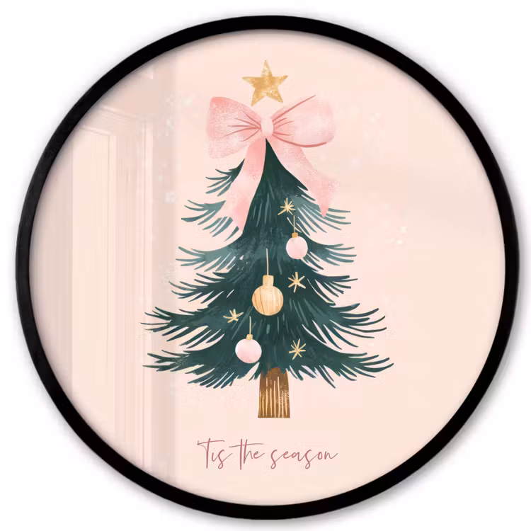 Christmas Season - Kerst - Kerstboom - Roze Fotolijst rond zonder passe partout klein -3d