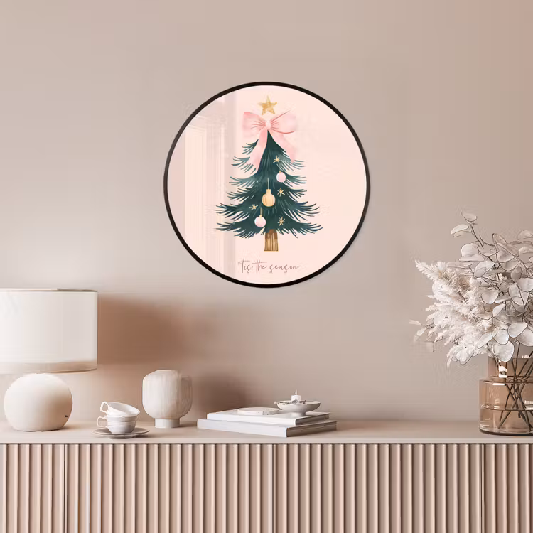 Christmas Season - Kerst - Kerstboom - Roze Fotolijst rond zonder passe partout klein -sfeer3