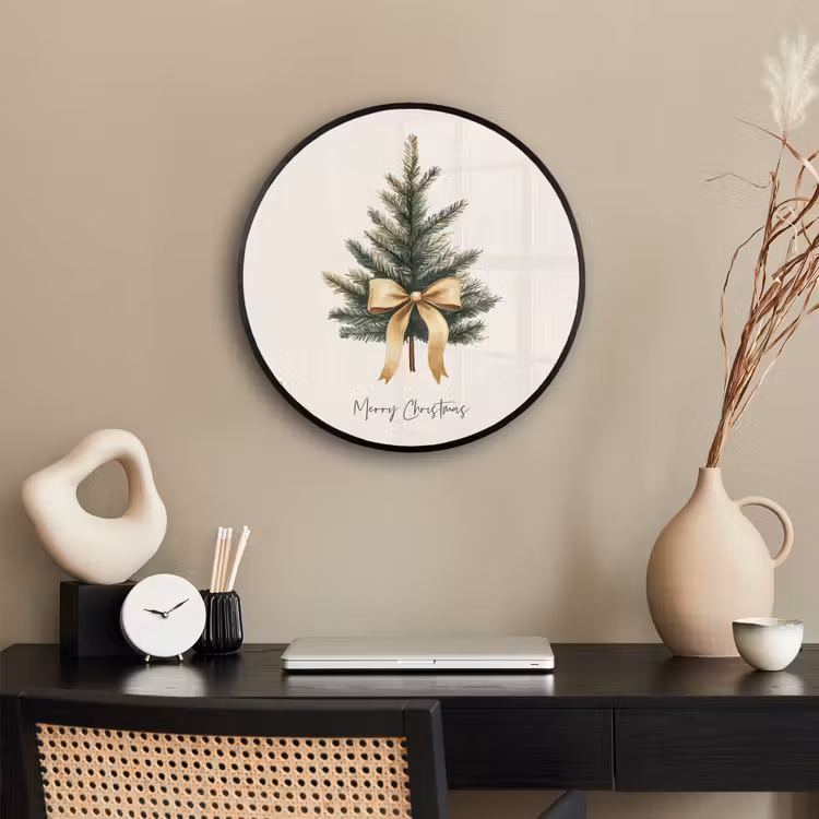 Kerstboom - Kerst - Merry Christmas - Beige Fotolijst rond zonder passe partout klein -sfeer1