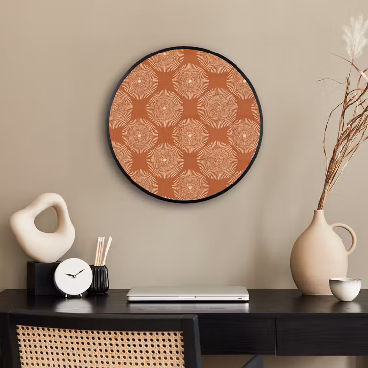 Cirkels - Grafisch - Patroon - Terracotta Fotolijst rond zonder passe partout klein 856 -sfeer1