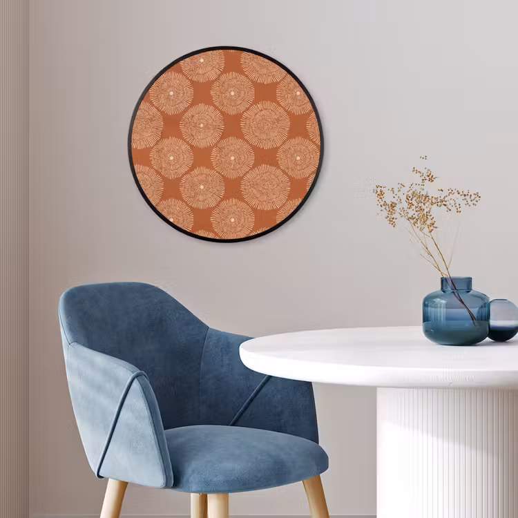 Cirkels - Grafisch - Patroon - Terracotta Fotolijst rond zonder passe partout klein 856 -sfeer2