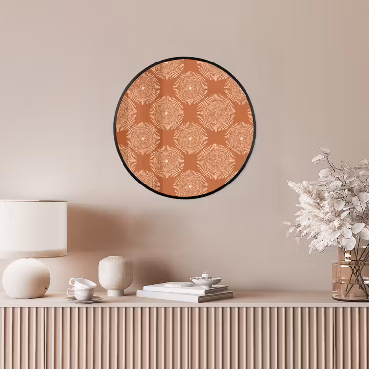 Cirkels - Grafisch - Patroon - Terracotta Fotolijst rond zonder passe partout klein 856 -sfeer3