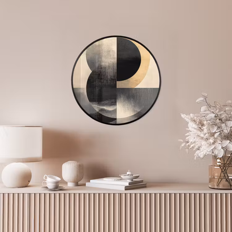 Cirkels - Schaduw - Abstract Fotolijst rond zonder passe partout klein -sfeer3