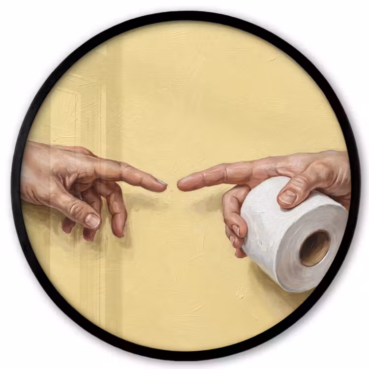 Klassiek - Kunst - Humor Fotolijst rond zonder passe partout klein -3d