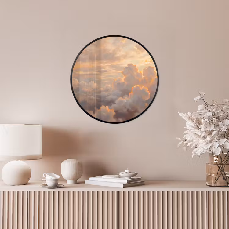 Wolken - Zonsondergang - Natuur - Abstract - Goud Fotolijst rond zonder passe partout klein -sfeer3