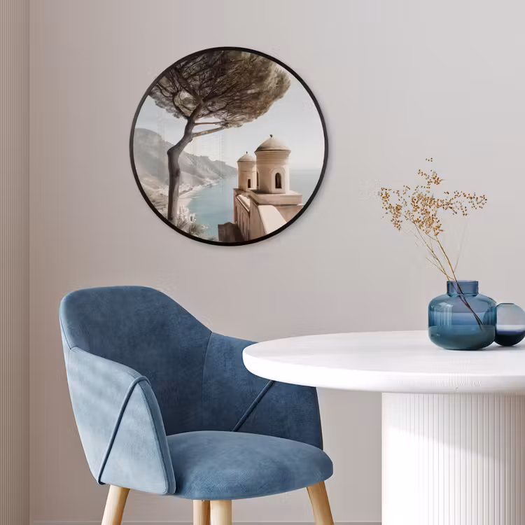 Kust - Klif - Boom - Gebouw Fotolijst rond zonder passe partout klein -sfeer2