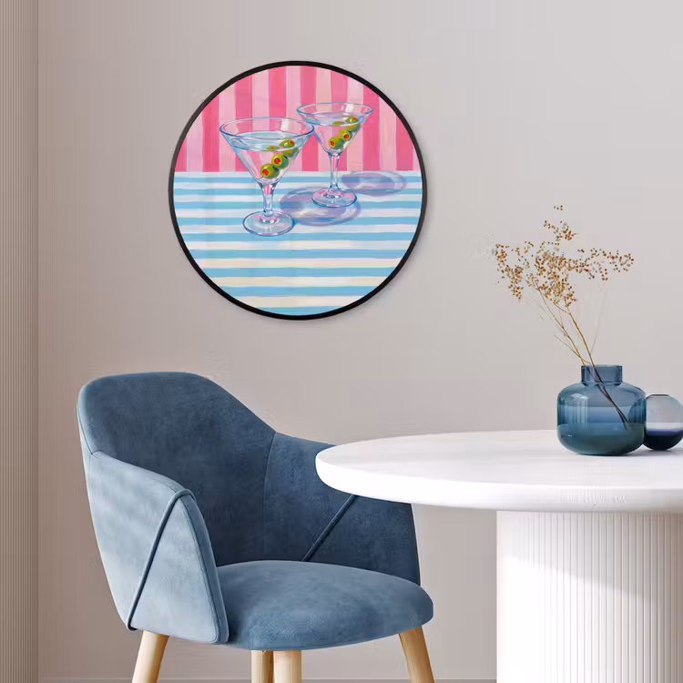 Cocktail - Olijven - Kunst - Modern - Roze Fotolijst rond zonder passe partout klein -sfeer2