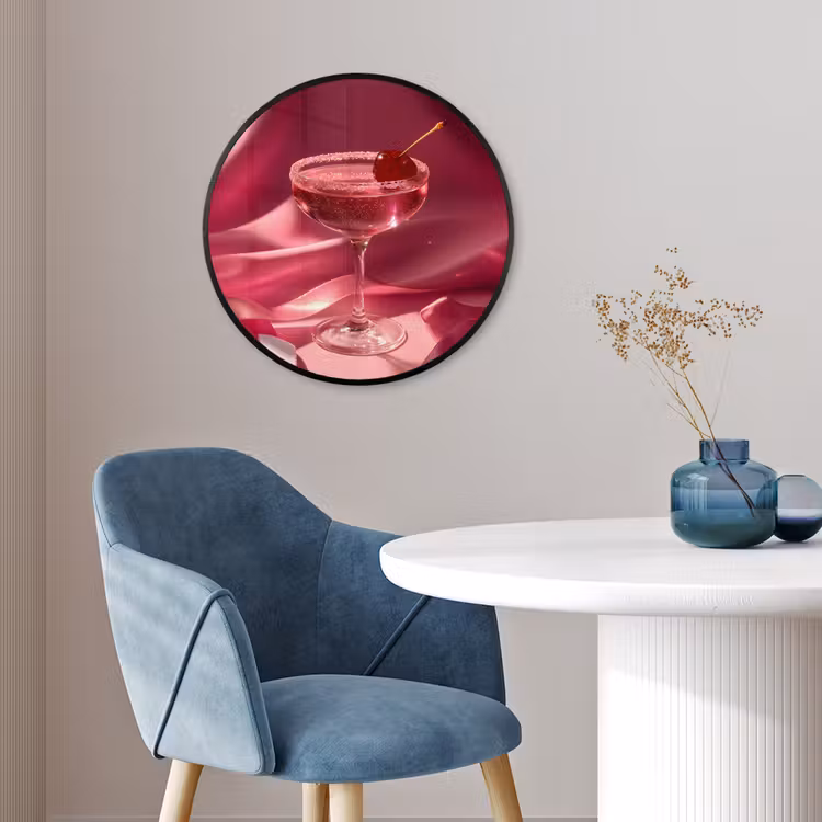 Cocktail - Pink - Luxe Fotolijst rond zonder passe partout klein -sfeer2