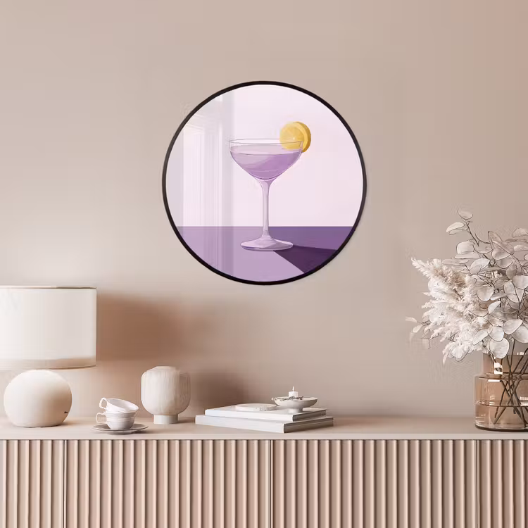 Cocktail - Paars - Minimalistisch - Citroen Fotolijst rond zonder passe partout klein -sfeer3
